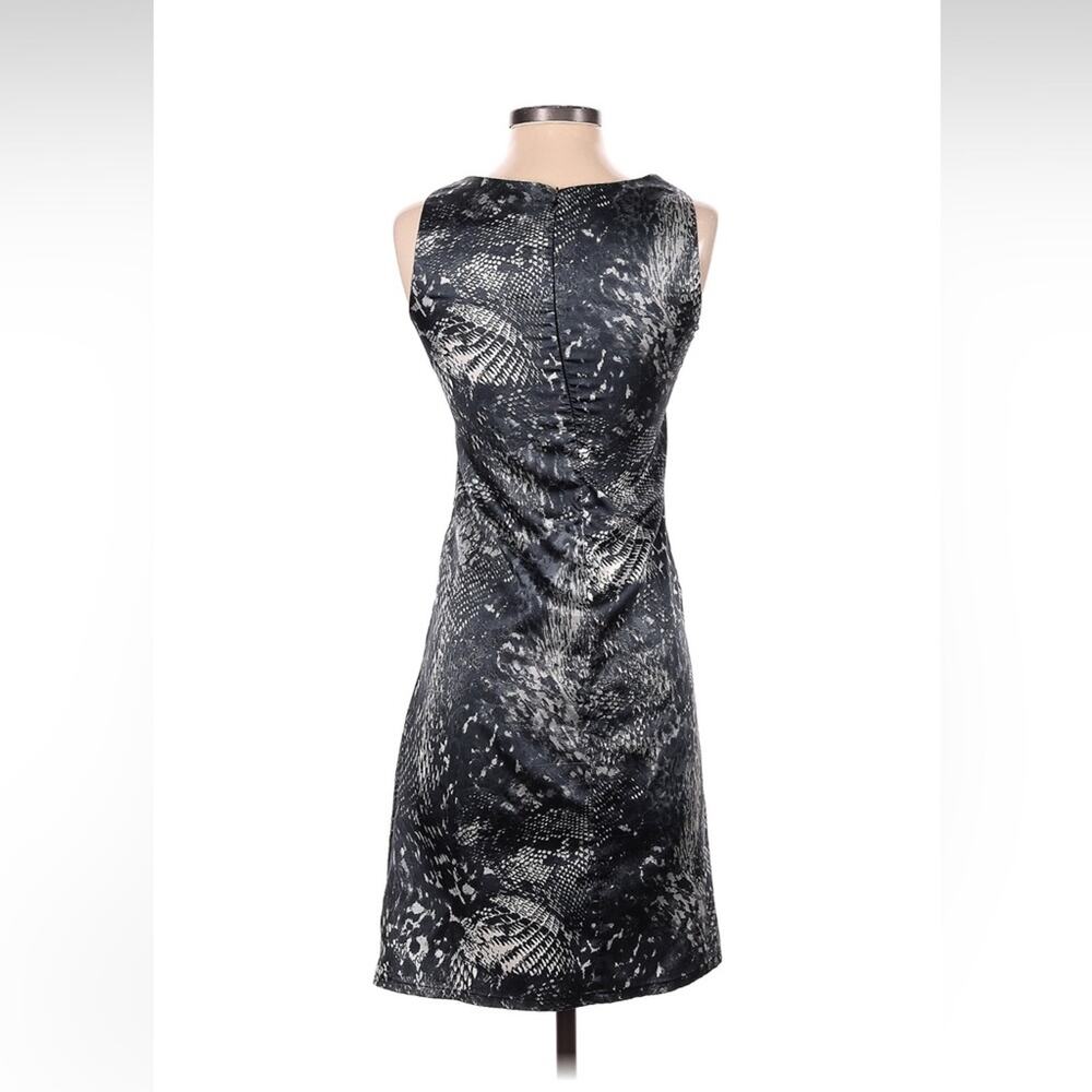 Bianco Ballo gunmetal grey patterned cocktail party dress, 36 or XS - Picture 2 of 7